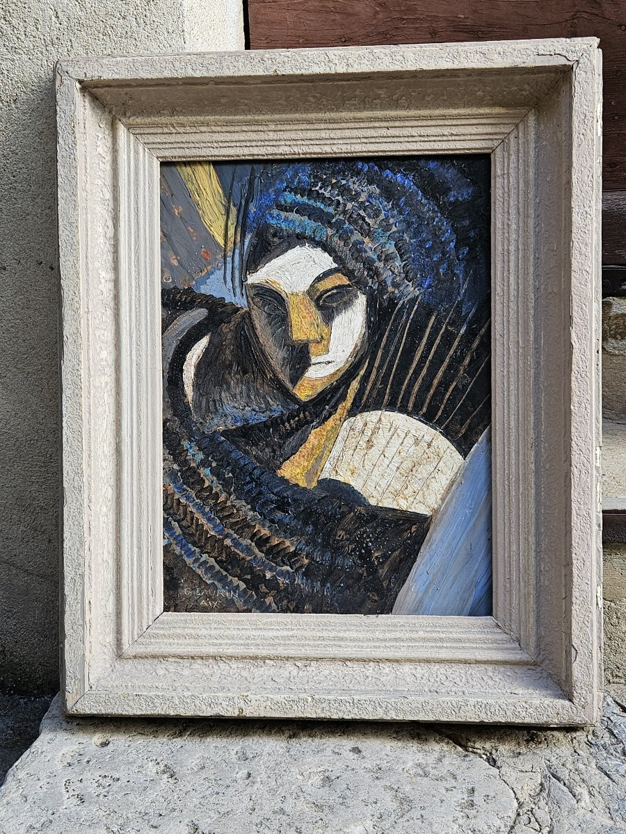 Portrait cubiste par Gabriel LAURIN D'AIX 1901-1973-photo-8