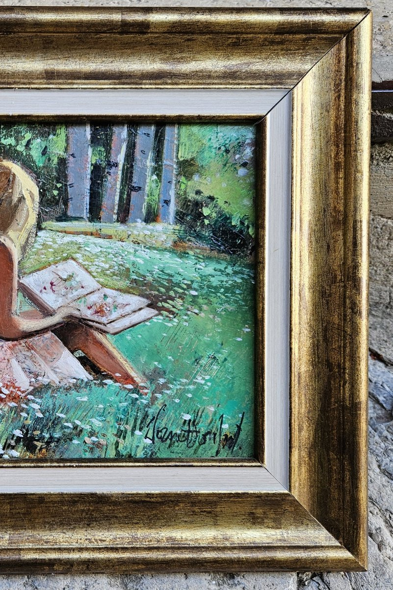 Jeune fille  à la lecture par Robert VERNET-BONFORT 1934-2017-photo-4