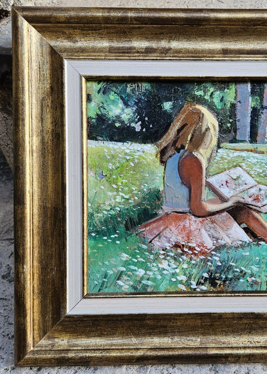 Jeune fille  à la lecture par Robert VERNET-BONFORT 1934-2017-photo-5