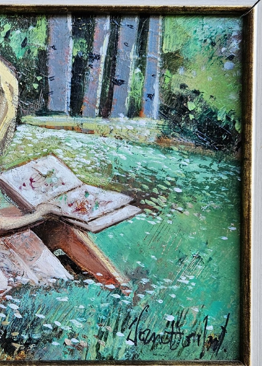 Jeune fille  à la lecture par Robert VERNET-BONFORT 1934-2017-photo-6