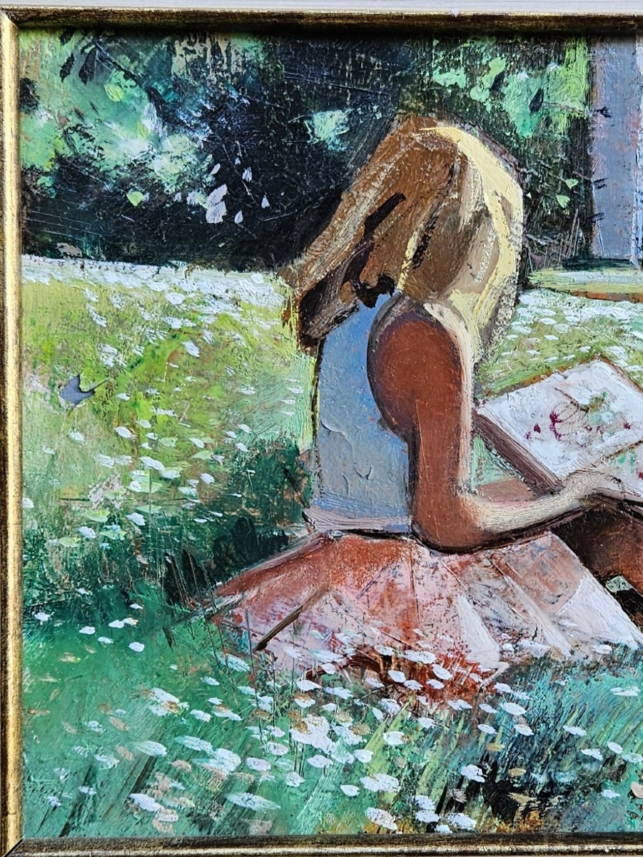 Jeune fille  à la lecture par Robert VERNET-BONFORT 1934-2017-photo-7