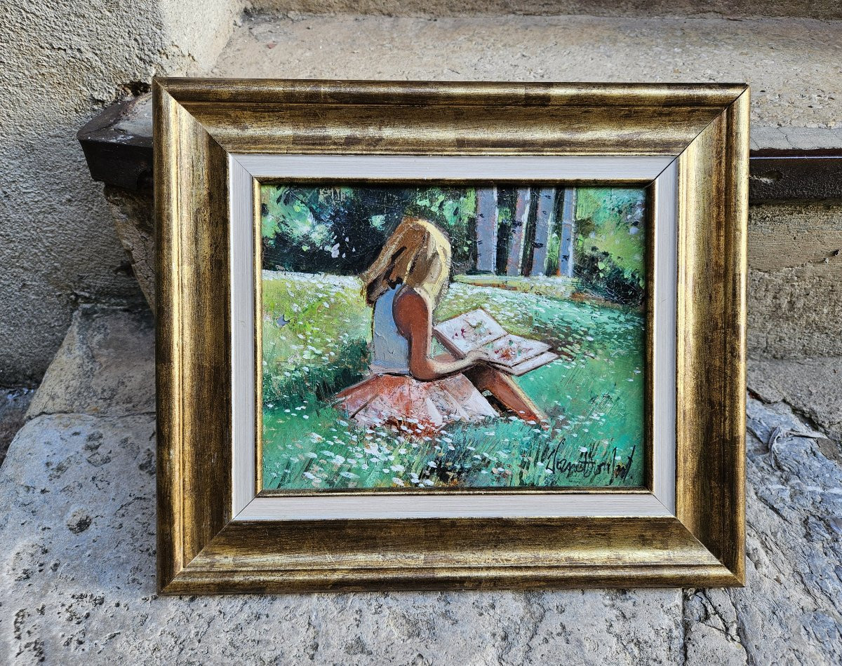 Jeune fille  à la lecture par Robert VERNET-BONFORT 1934-2017-photo-8