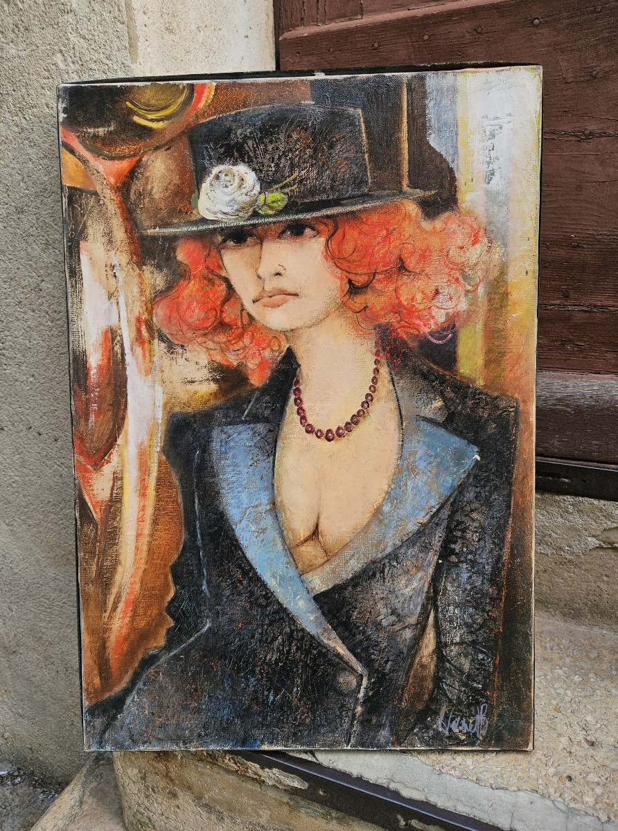 Young Woman With A Hat By Roger Vernet Bonfort 1934-2017-photo-2