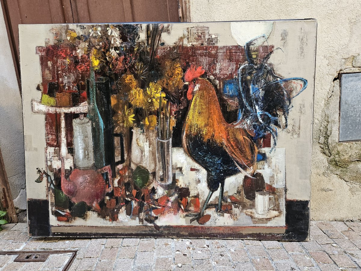 The Rooster And The Coffee Pot 1963 By Robert Vernet-bonfort 1934-2017-photo-1