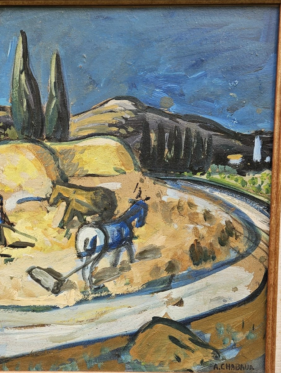 La récolte du blé par Auguste CHABAUD 1882-1955-photo-5