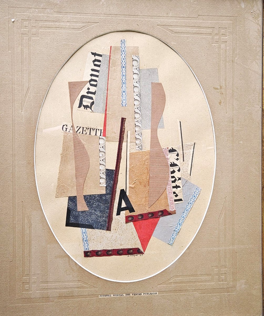 Collage cubiste de 1916 par Albert HUYOT-photo-6