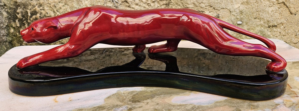 Panthère de Lavroff par Paul Milet Sèvres vers 1925-35 ART DECO