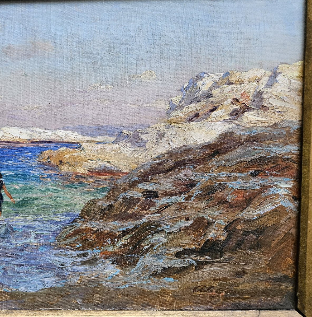 Seaside In Marseille By Adolphe Gaussen 1871-1954-photo-2