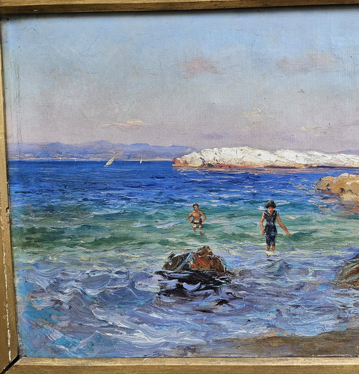 Seaside In Marseille By Adolphe Gaussen 1871-1954-photo-3