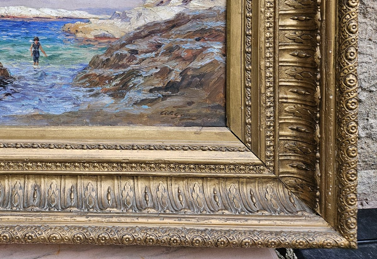 Seaside In Marseille By Adolphe Gaussen 1871-1954-photo-5