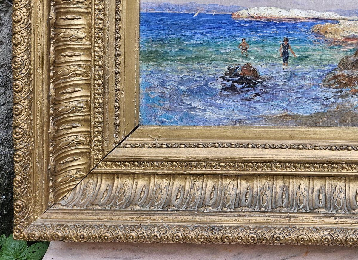 Seaside In Marseille By Adolphe Gaussen 1871-1954-photo-6