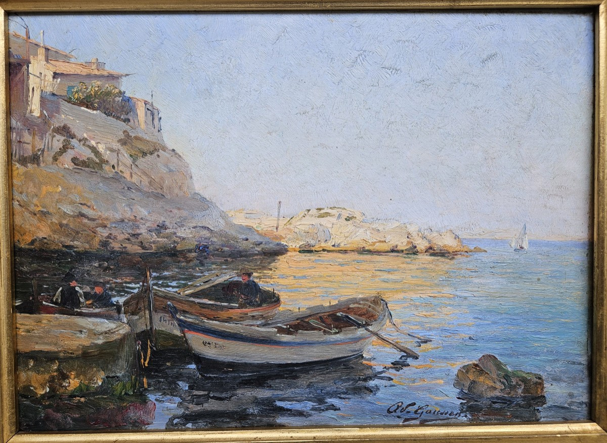 Fishermen In Marseille By Adolphe Gaussen 1871-1954-photo-4