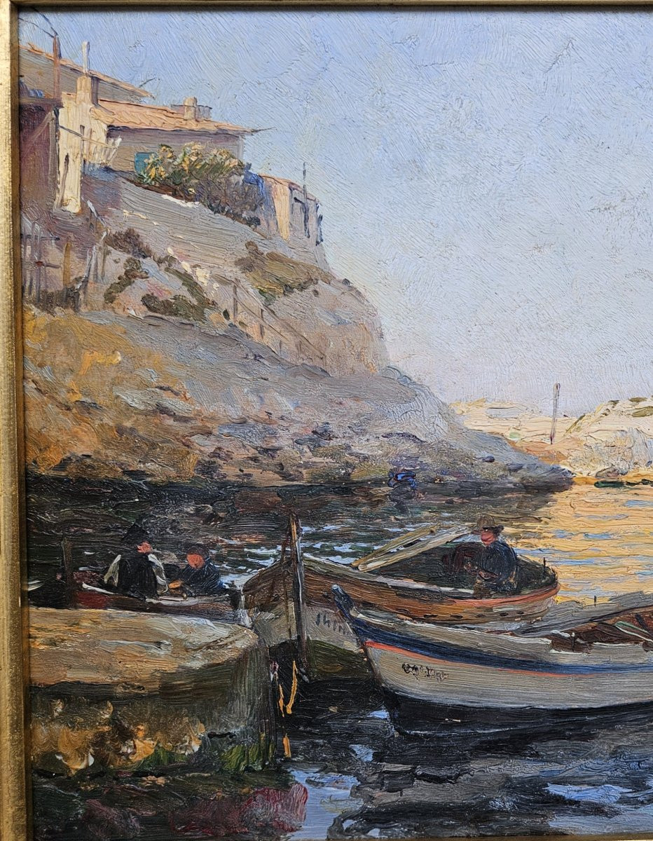Fishermen In Marseille By Adolphe Gaussen 1871-1954-photo-2