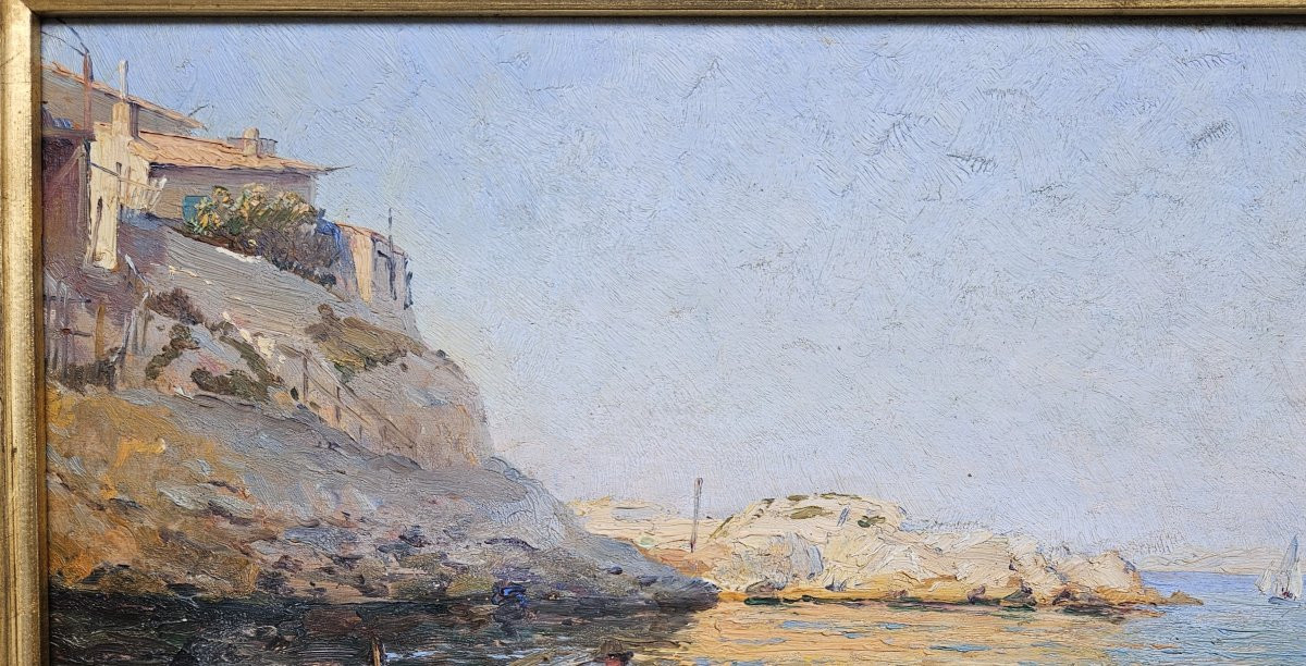Fishermen In Marseille By Adolphe Gaussen 1871-1954-photo-4