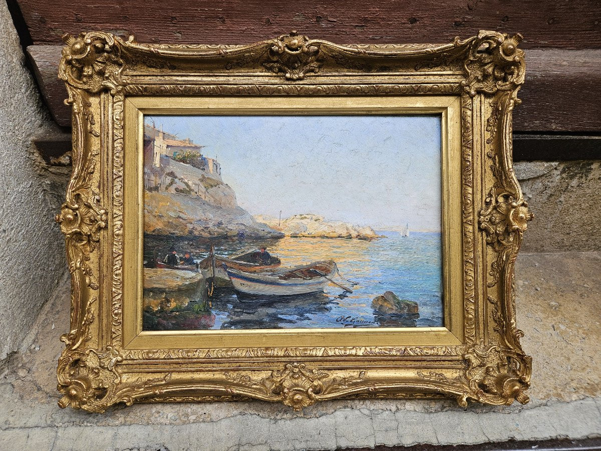 Fishermen In Marseille By Adolphe Gaussen 1871-1954-photo-6