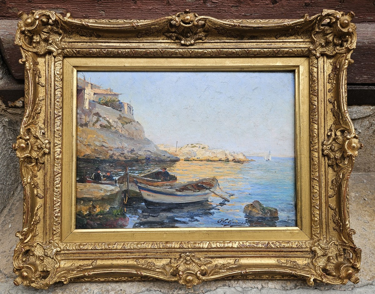 Fishermen In Marseille By Adolphe Gaussen 1871-1954