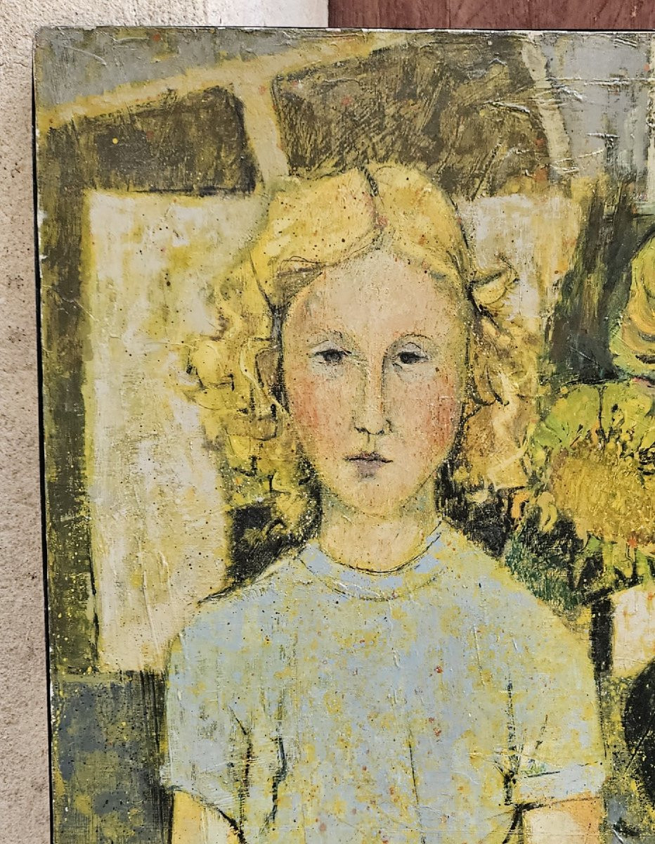 Femme et fleurs par Robert VERNET - BONFORT 1934-2017-photo-6