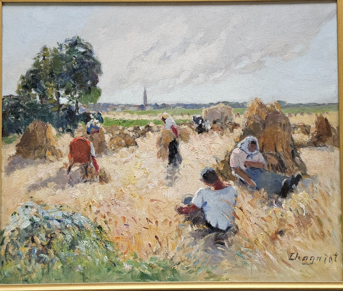 "haymaking" By Alfred Chagniot 1905-1991-photo-2