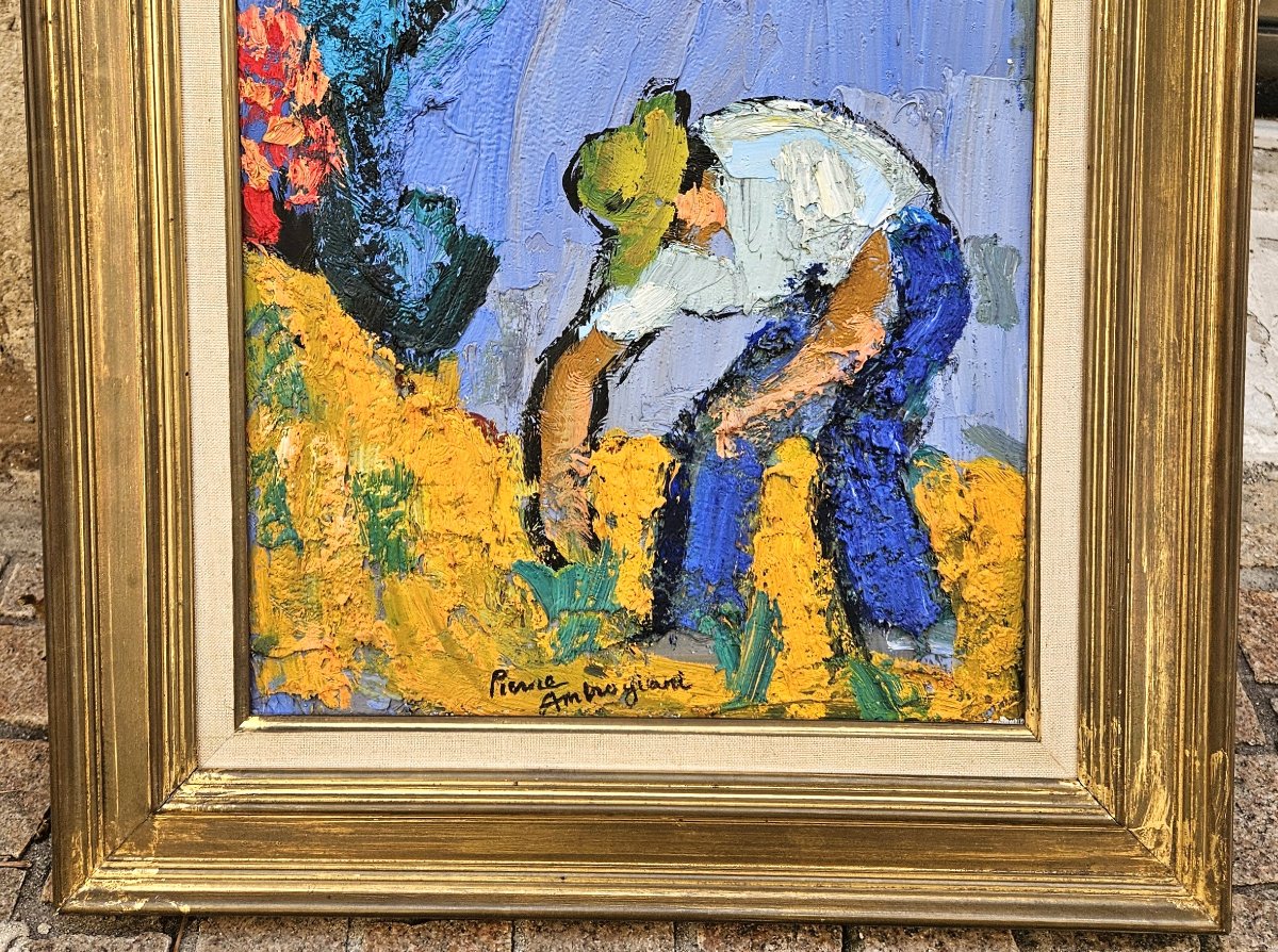 PAYSAN AU LABEUR par Pierre AMBROGIANI 1907-1985-photo-1