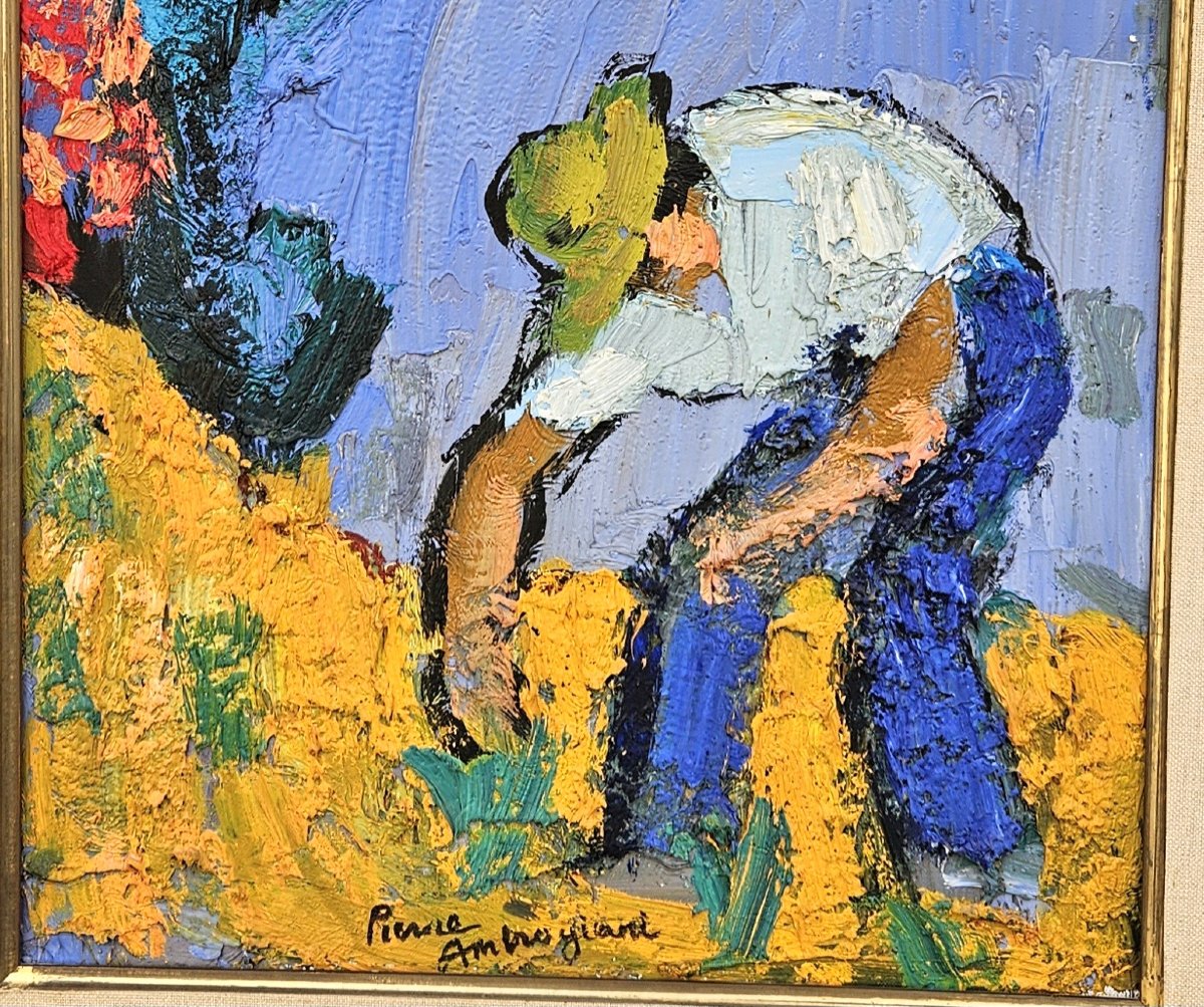 PAYSAN AU LABEUR par Pierre AMBROGIANI 1907-1985-photo-3