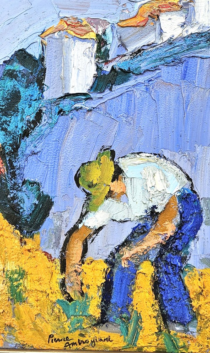 PAYSAN AU LABEUR par Pierre AMBROGIANI 1907-1985-photo-8
