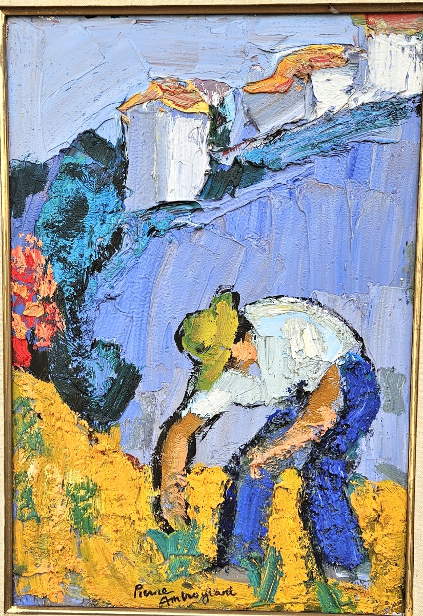 PAYSAN AU LABEUR par Pierre AMBROGIANI 1907-1985