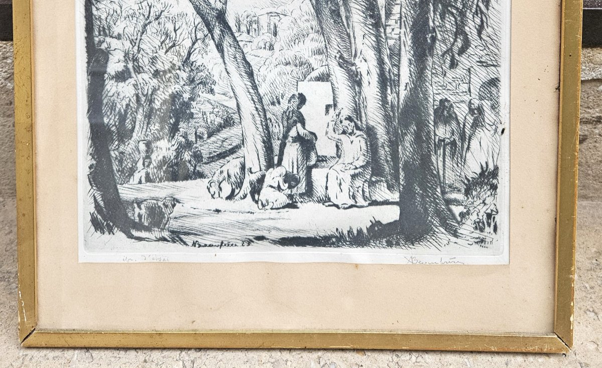 Jesus et la Samaritaine 1923 d'Adolphe BEAUFRERE 1876-1960-photo-2