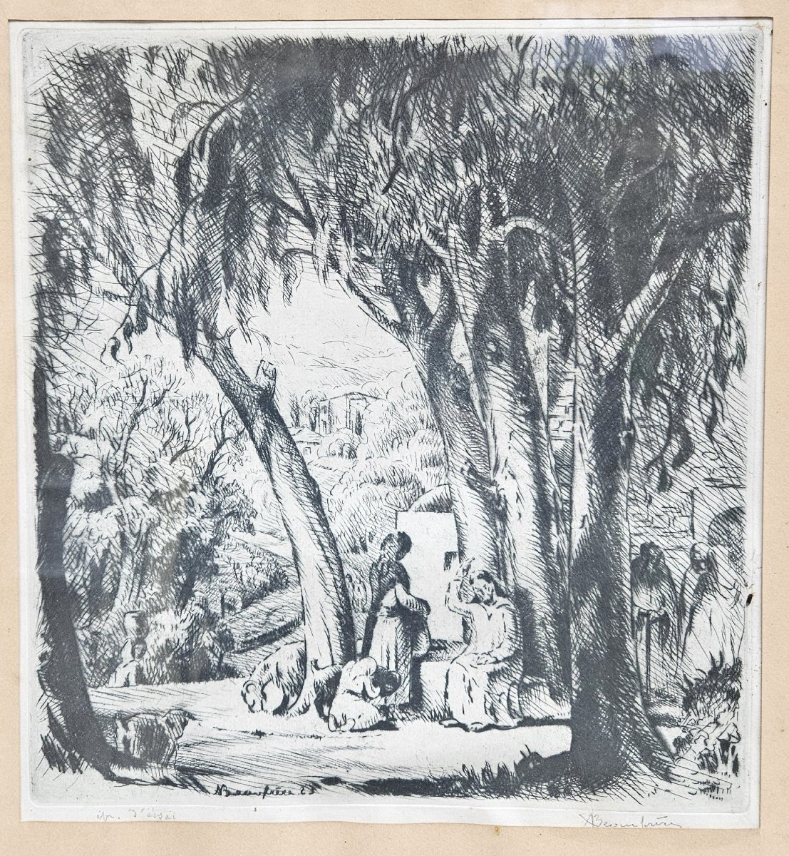 Jesus et la Samaritaine 1923 d'Adolphe BEAUFRERE 1876-1960-photo-3