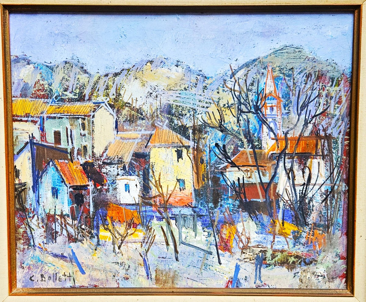 Bell Tower Near Varazze By César Bolletti 1914-1995-photo-2