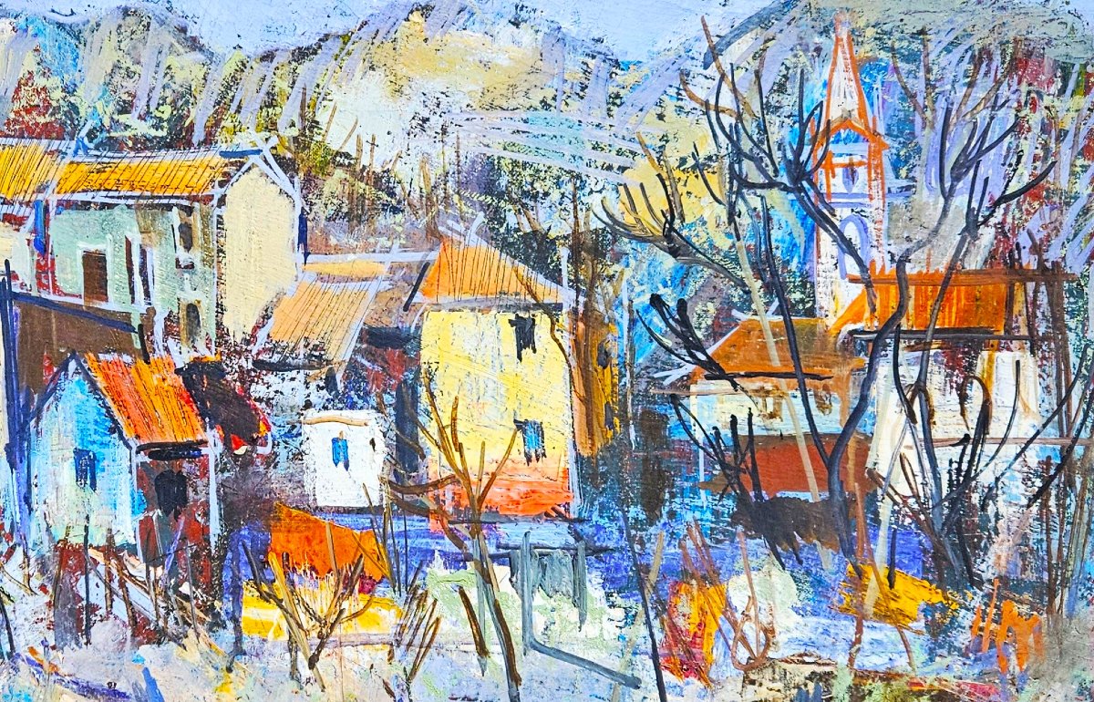 Bell Tower Near Varazze By César Bolletti 1914-1995-photo-2