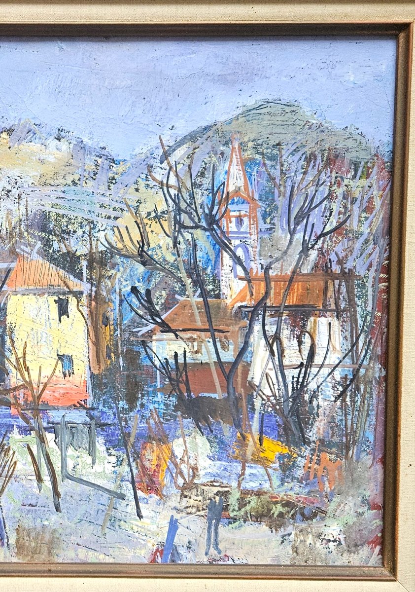 Bell Tower Near Varazze By César Bolletti 1914-1995-photo-7