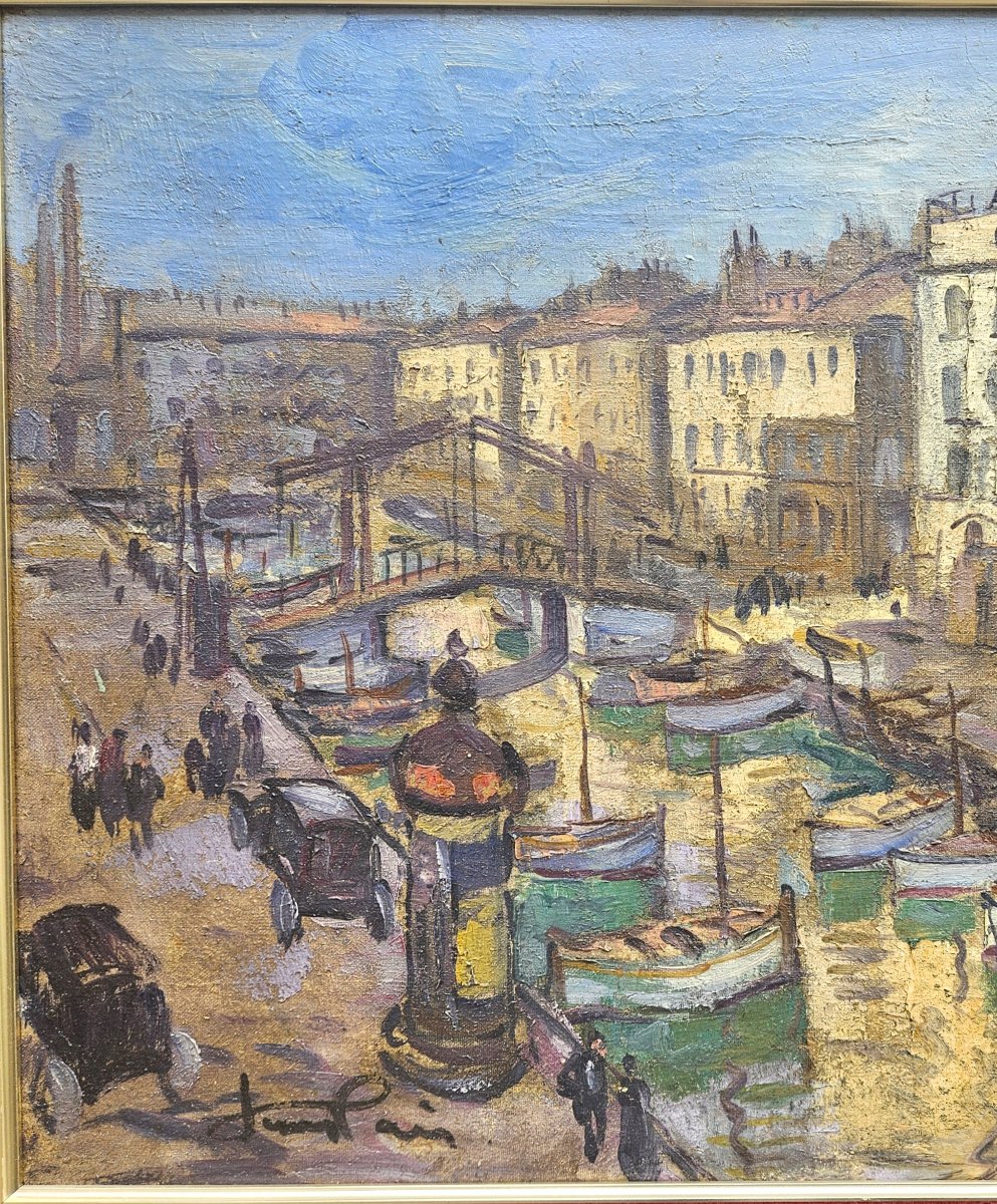 The Customs Canal - Marseille By Jean Lair 1890-1964-photo-2