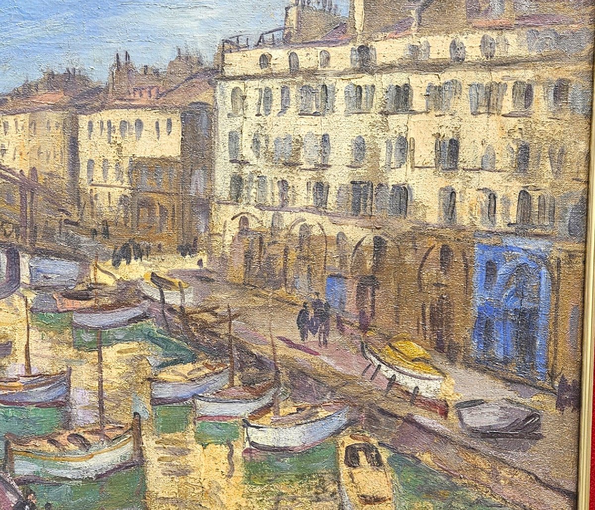 The Customs Canal - Marseille By Jean Lair 1890-1964-photo-4