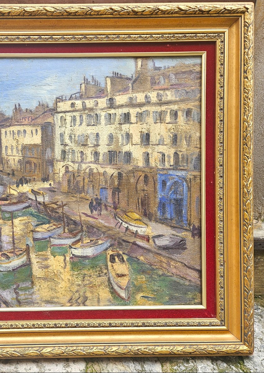 The Customs Canal - Marseille By Jean Lair 1890-1964-photo-6