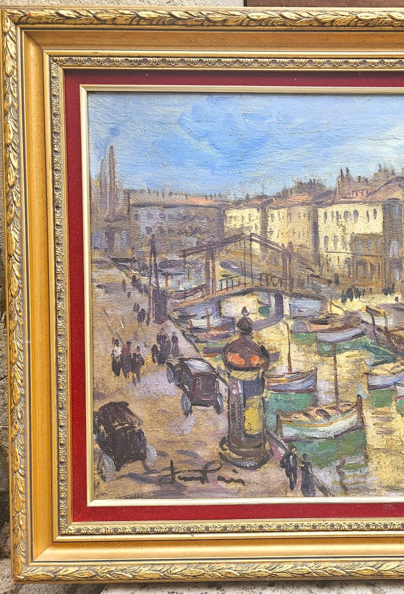 The Customs Canal - Marseille By Jean Lair 1890-1964-photo-7