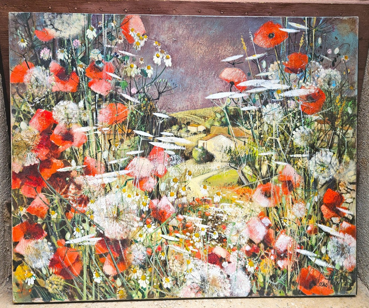 Flowery Landscapes By Robert Vernet Bonfort 1934-2017