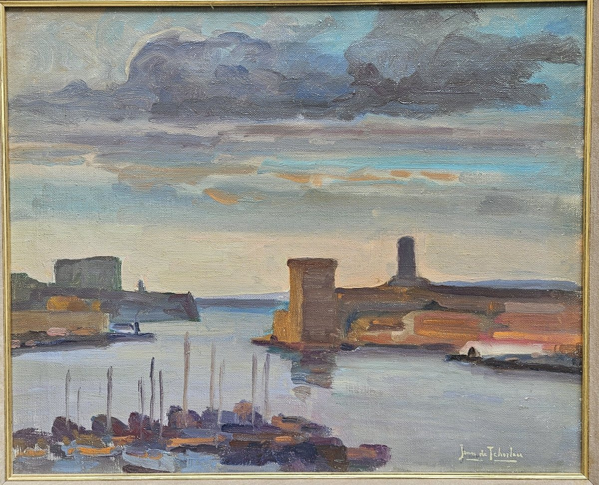 The Port Of Marseille By Jean De Tchorlou 1892-1969-photo-1
