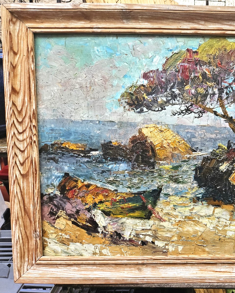La barque sous les pins parasols par Noël CANEPA 1885-1965-photo-2
