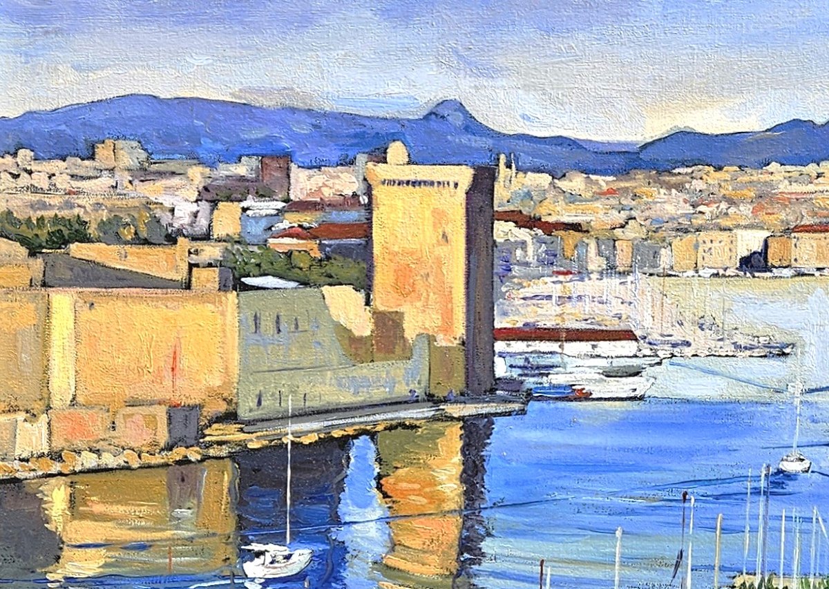 Le Port de Marseille XXme signé-photo-4