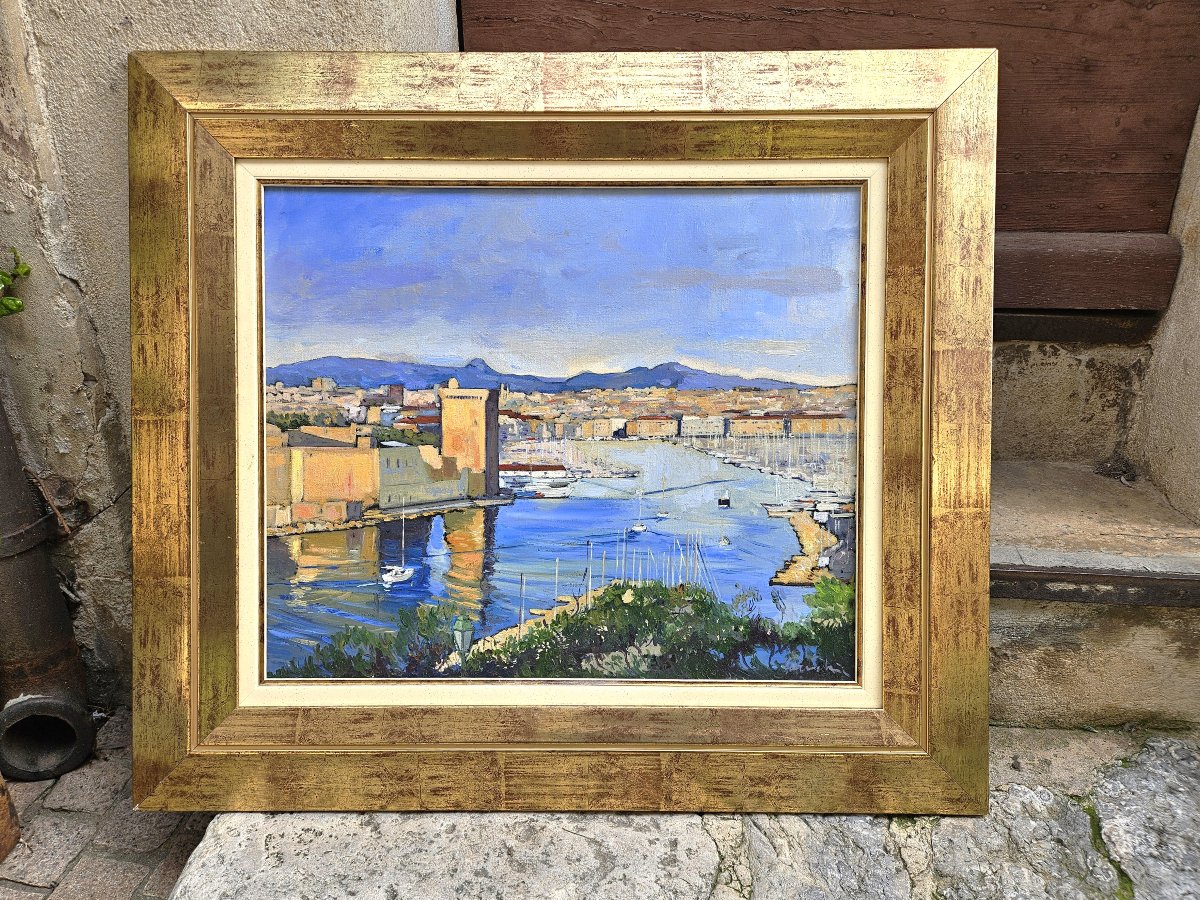 Le Port de Marseille XXme signé-photo-7