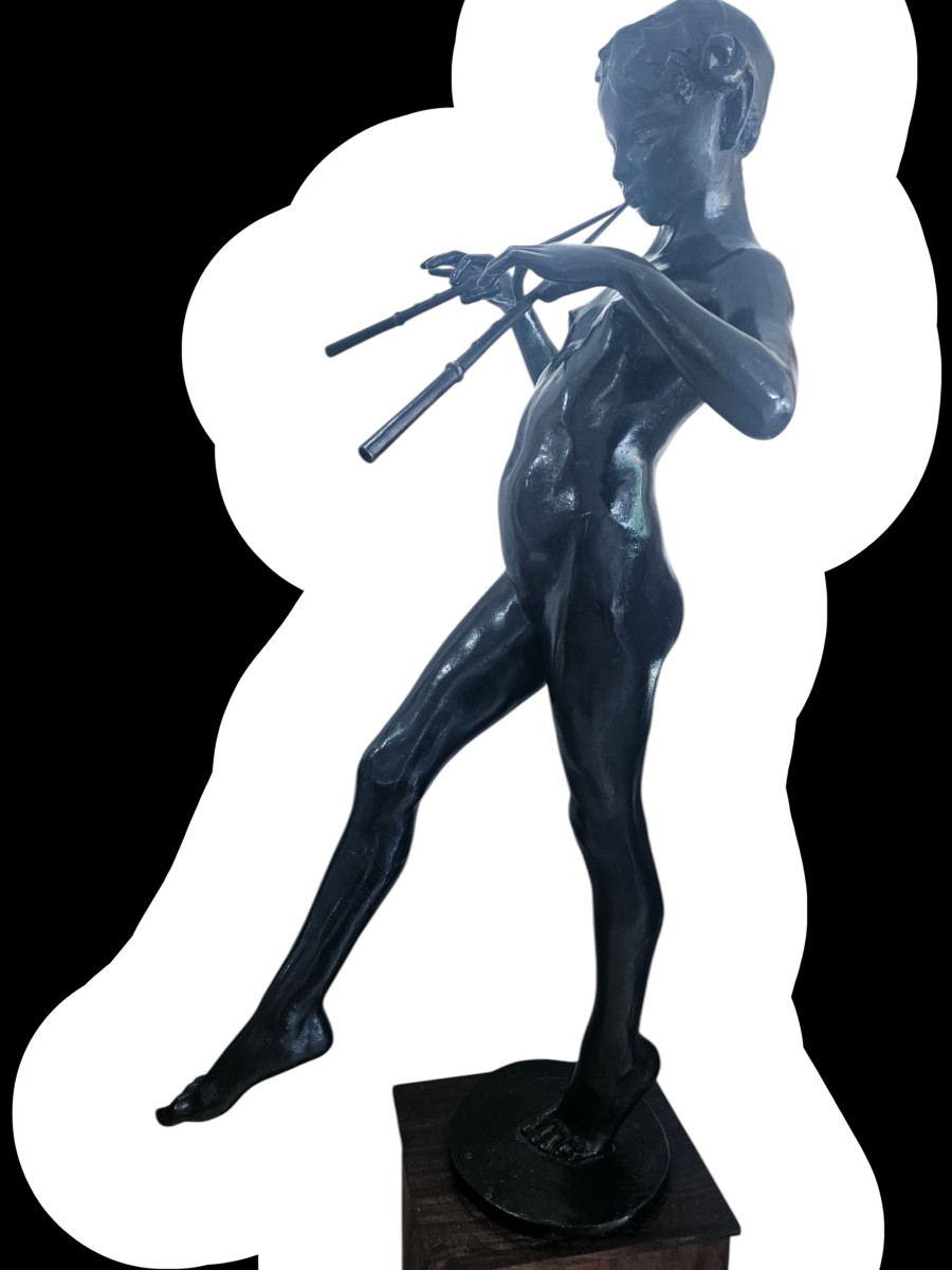 La Faunesse Aux Pipeaux By Eugène Piron 1875-1928-photo-3