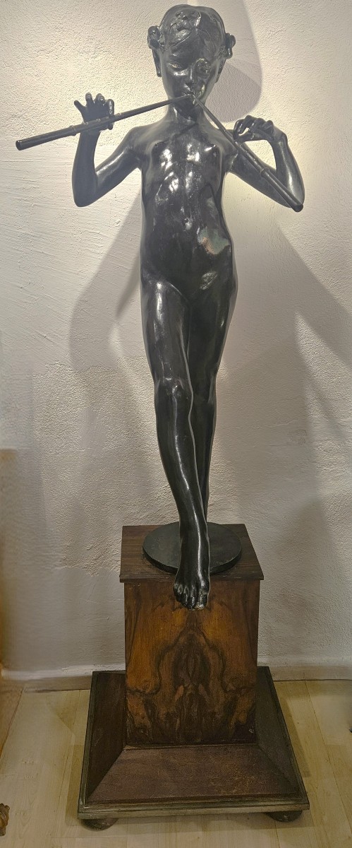 La Faunesse Aux Pipeaux By Eugène Piron 1875-1928-photo-2