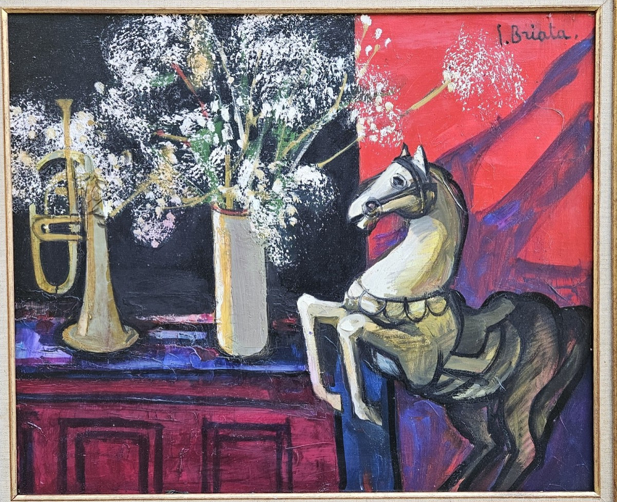 Horse And Flowers By Georges Briata