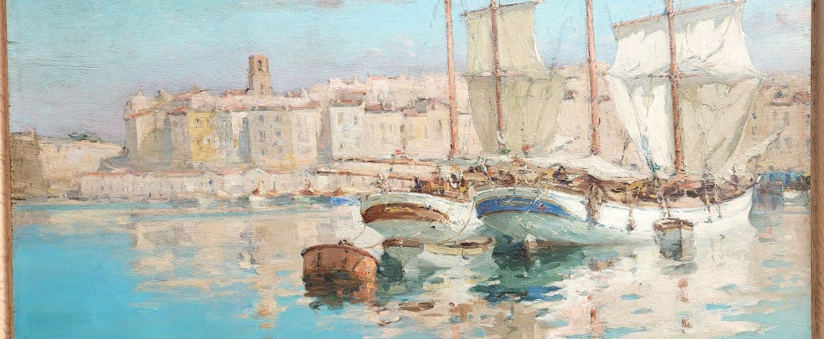 Le port de Marseille par Gilbert GALLAND 1870-1956-photo-2