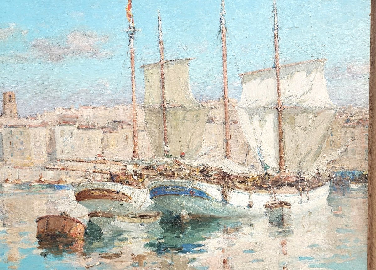 Le port de Marseille par Gilbert GALLAND 1870-1956-photo-3