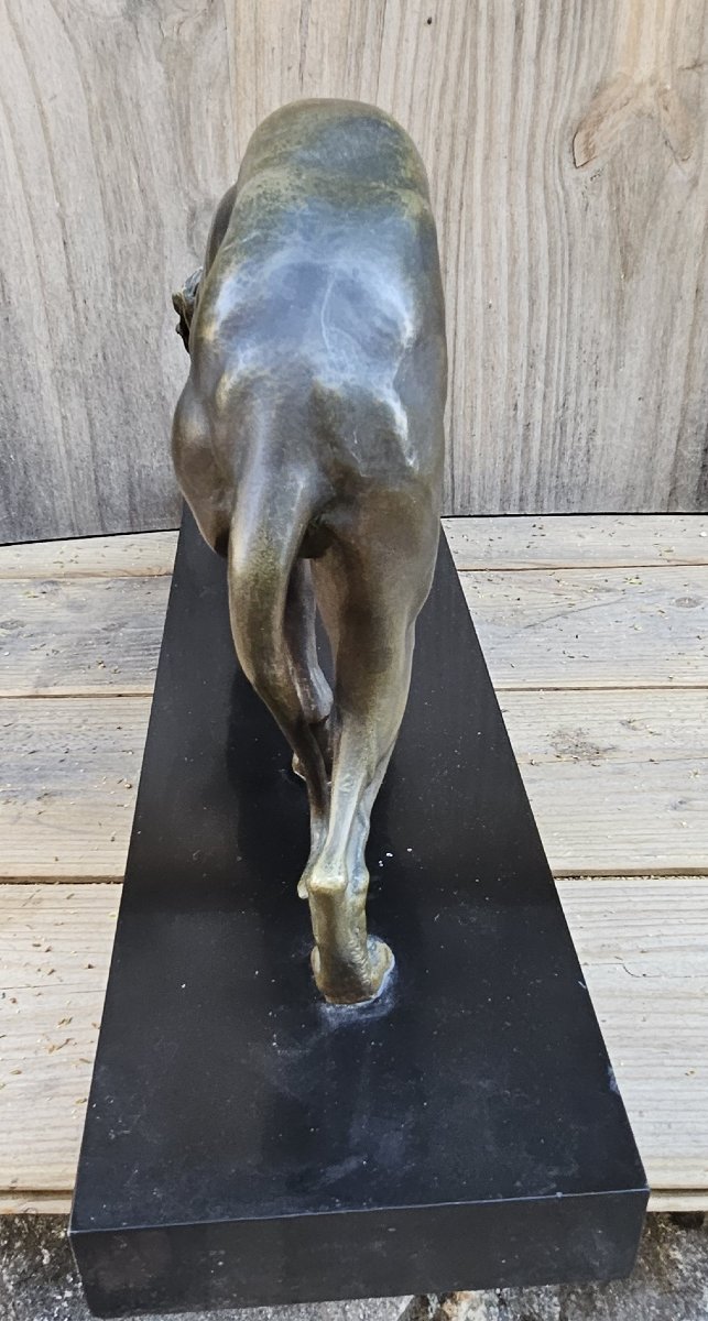 The Art Deco Bronze Greyhound, Signed-photo-1