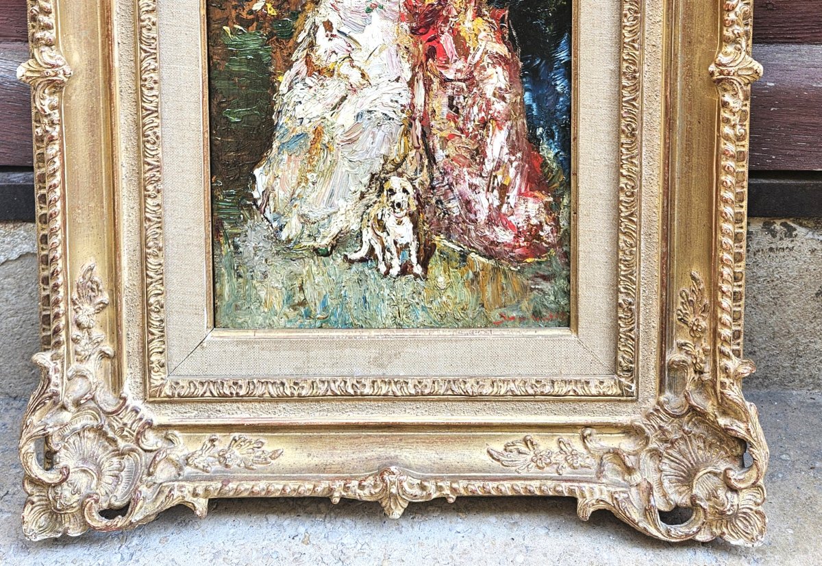 Elegant Ladies With A Small Dog By Adolphe Monticelli, 1824–1886-photo-2