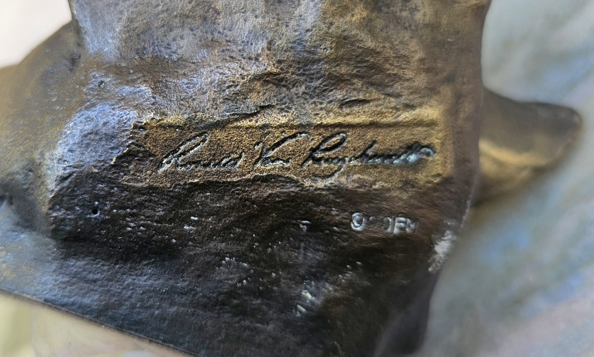 Aigle en bronze signé-photo-6