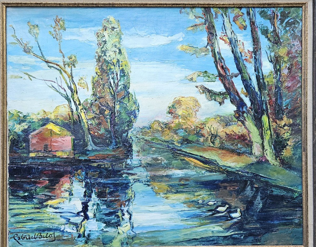l'étang aux canards par Gabriel BELOT 1882-1962-photo-4