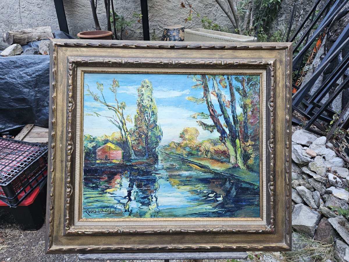 l'étang aux canards par Gabriel BELOT 1882-1962-photo-1